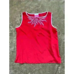 NWT‎ Sully Bonnelly 100% Silk Embroidered Sleeveless Top